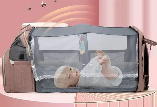 Bolsa da mamãe ,carrega fraldas e vira Caminha