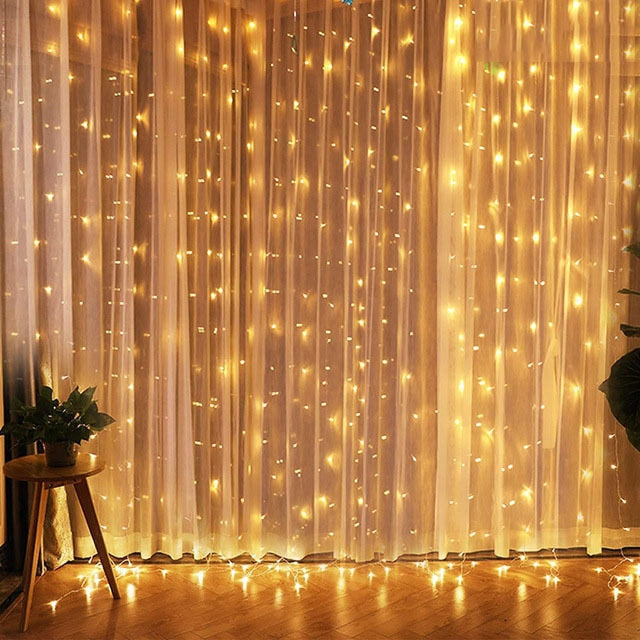 Cortina com Luzes de Led e Controle Remoto