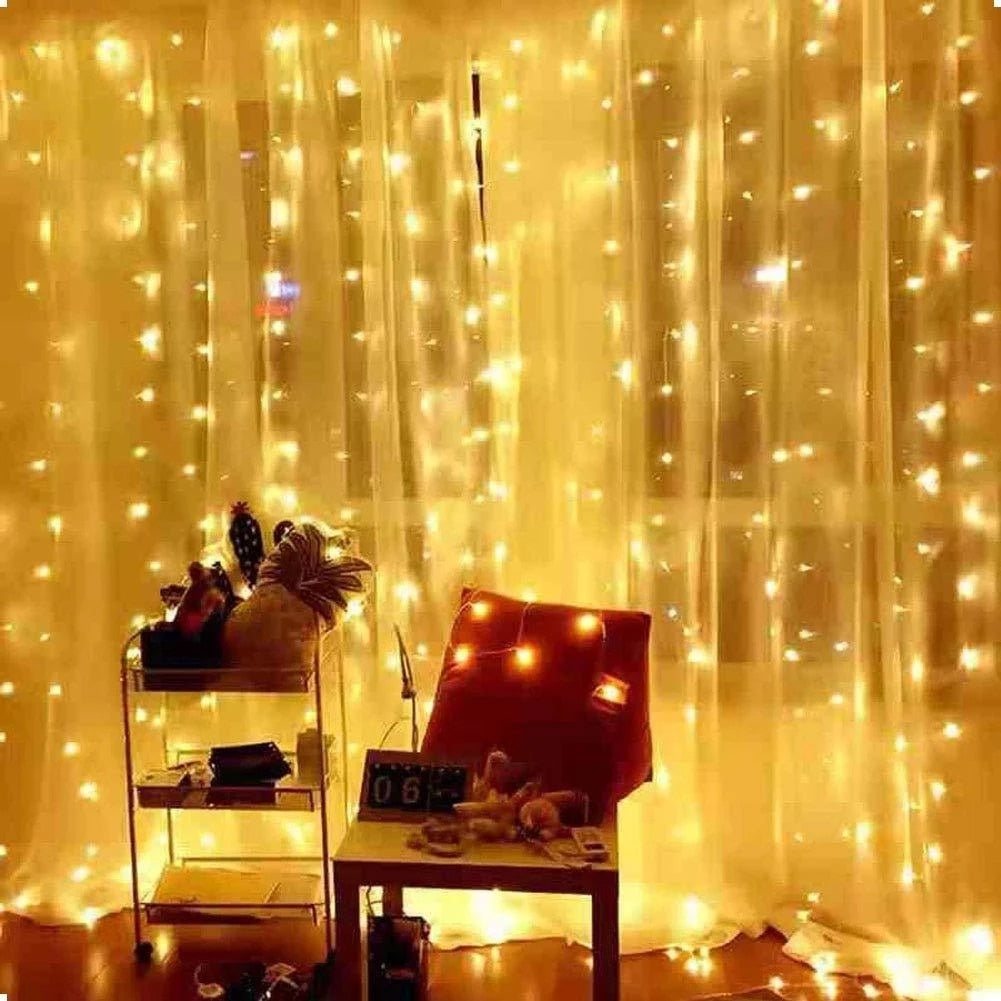Cortina com Luzes de Led e Controle Remoto