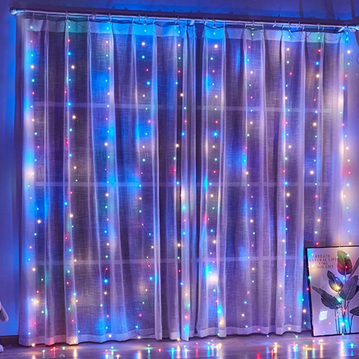 Cortina com Luzes de Led e Controle Remoto